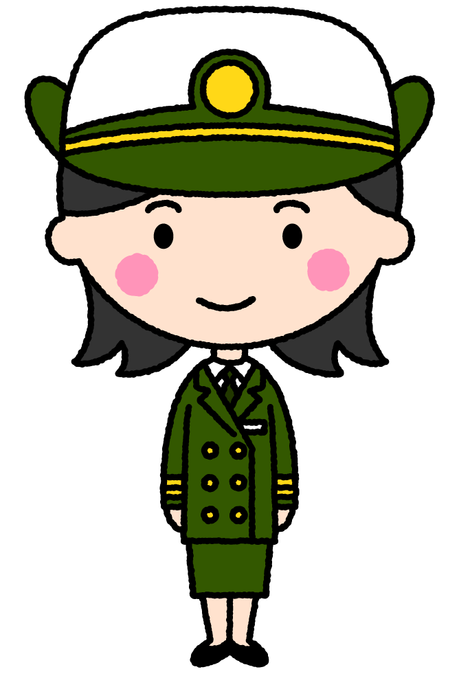 海上自衛官（女性）｜無料イラスト