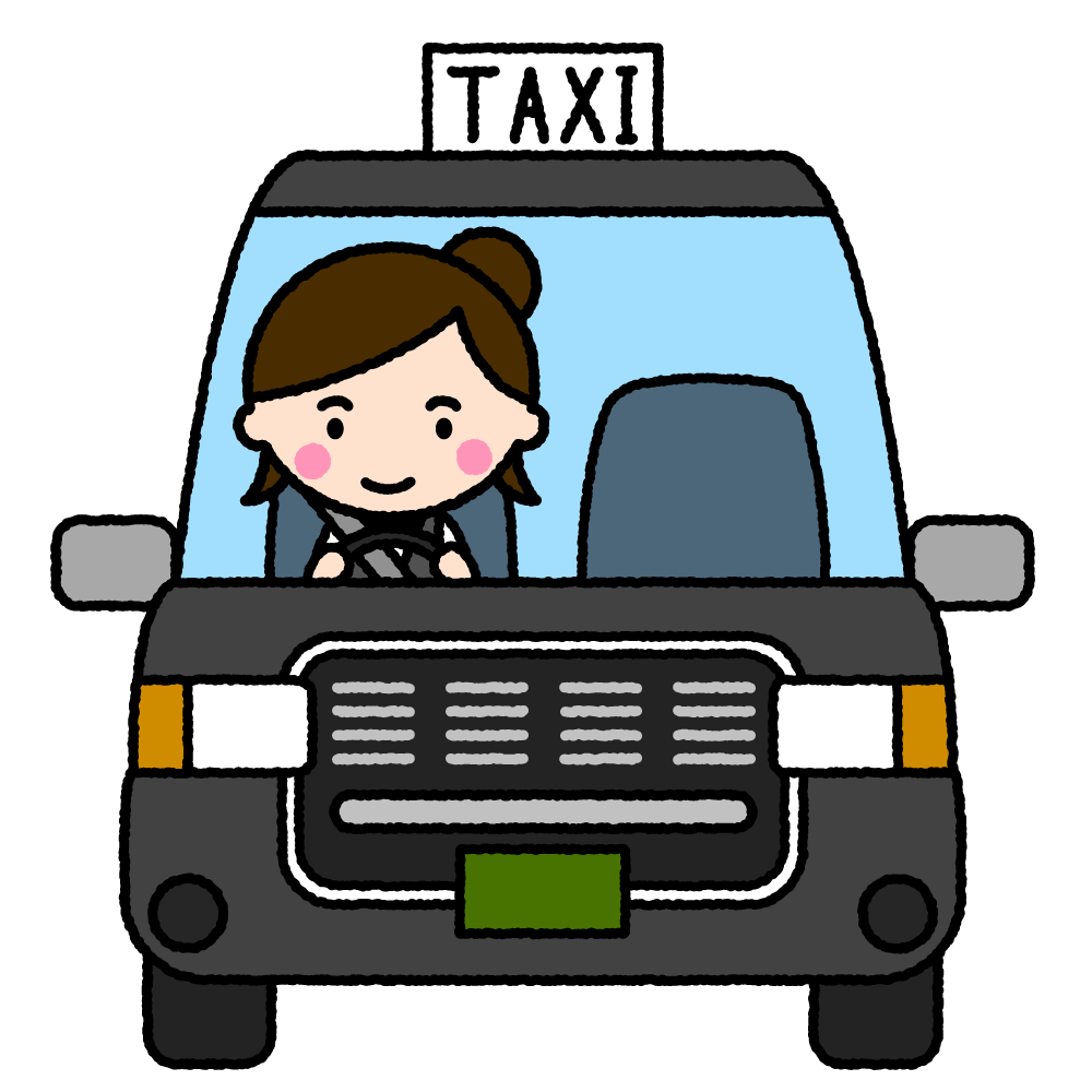 タクシーの運転手（女性）｜無料イラスト