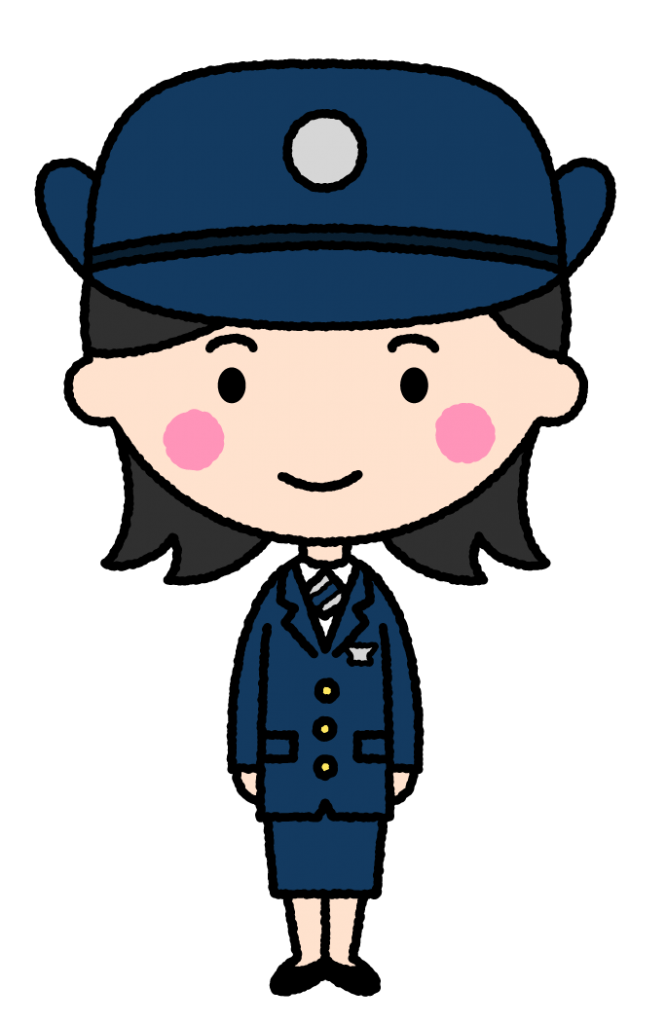 入国警備官（女性）｜無料イラスト