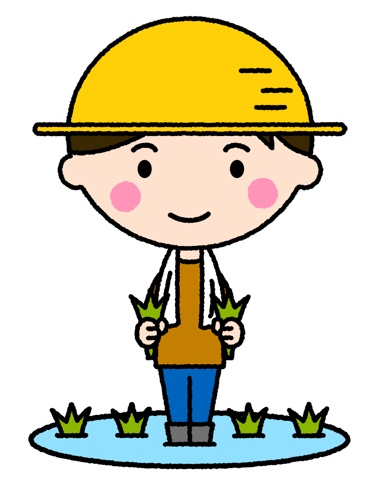 田植え（男性）｜無料イラスト