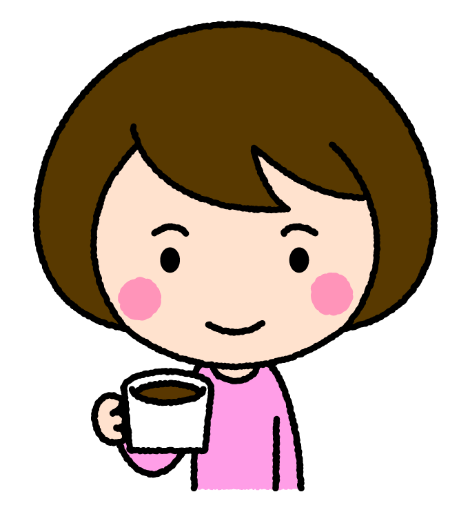 コーヒーを飲む女性｜無料イラスト