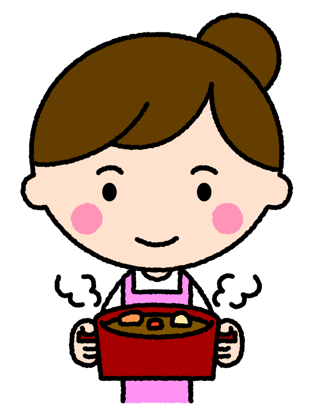 料理する主婦｜無料イラスト