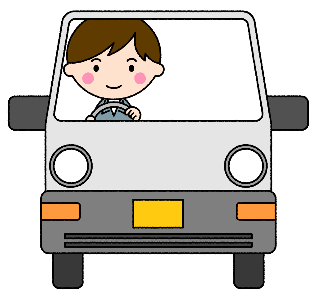 軽トラックと運転手（男性）｜無料イラスト