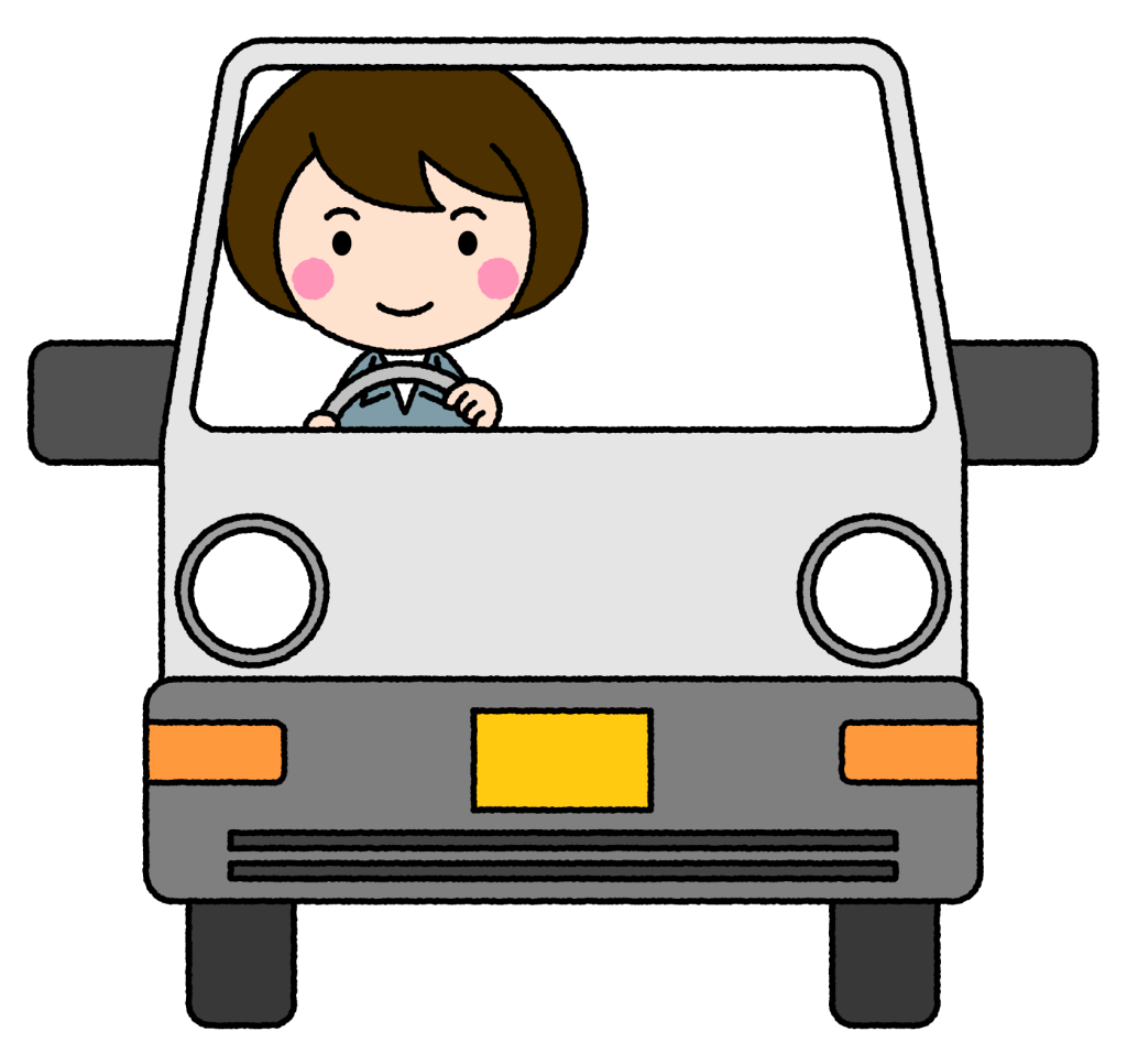 軽トラックと運転手（女性）｜無料イラスト