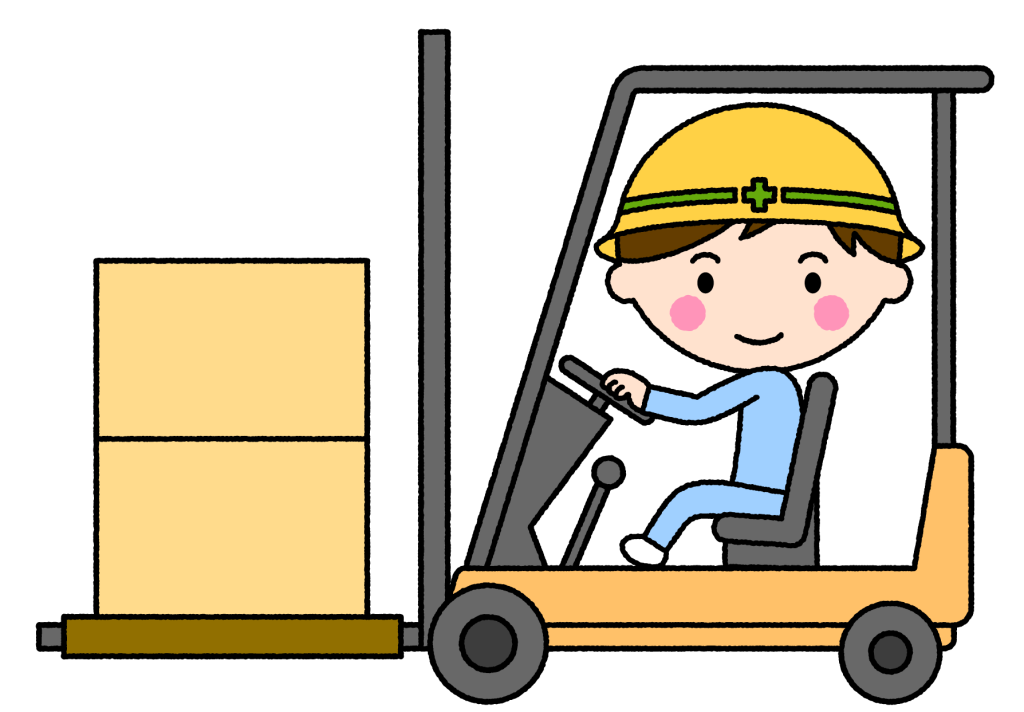 フォークリフトの運転手（男性）｜無料イラスト