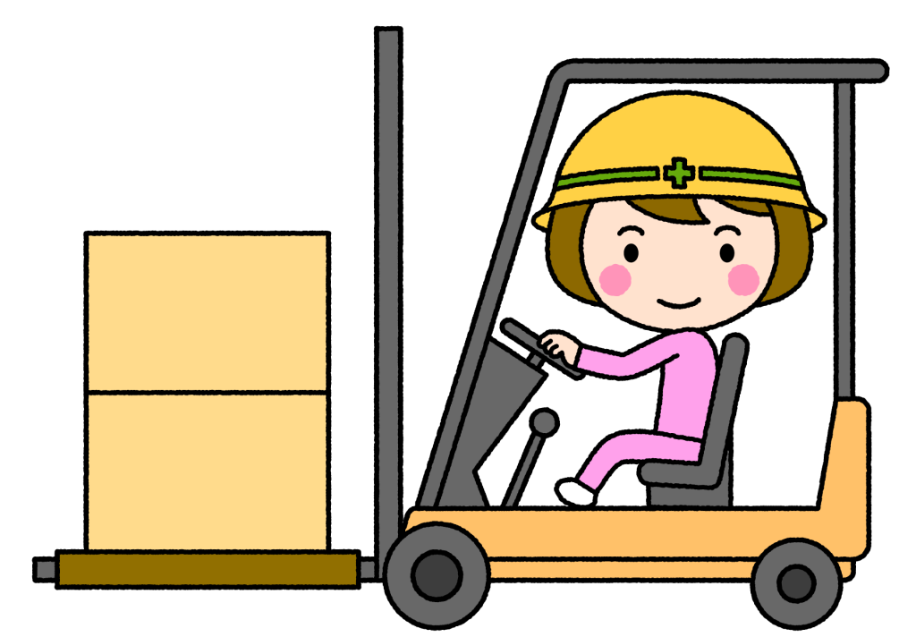 フォークリフトの運転手（女性）｜無料イラスト