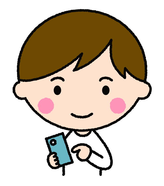 スマフォを操作する男性｜無料イラスト