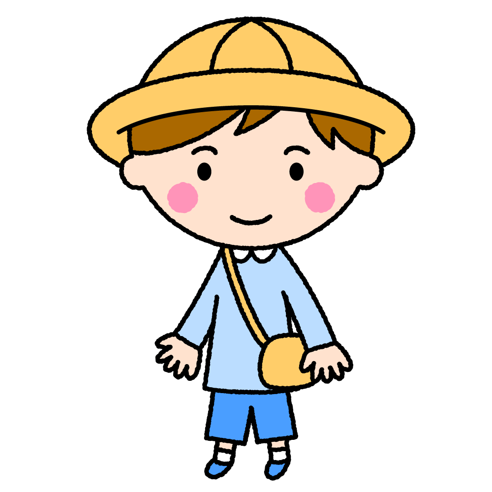 通園する園児（男の子）｜無料イラスト