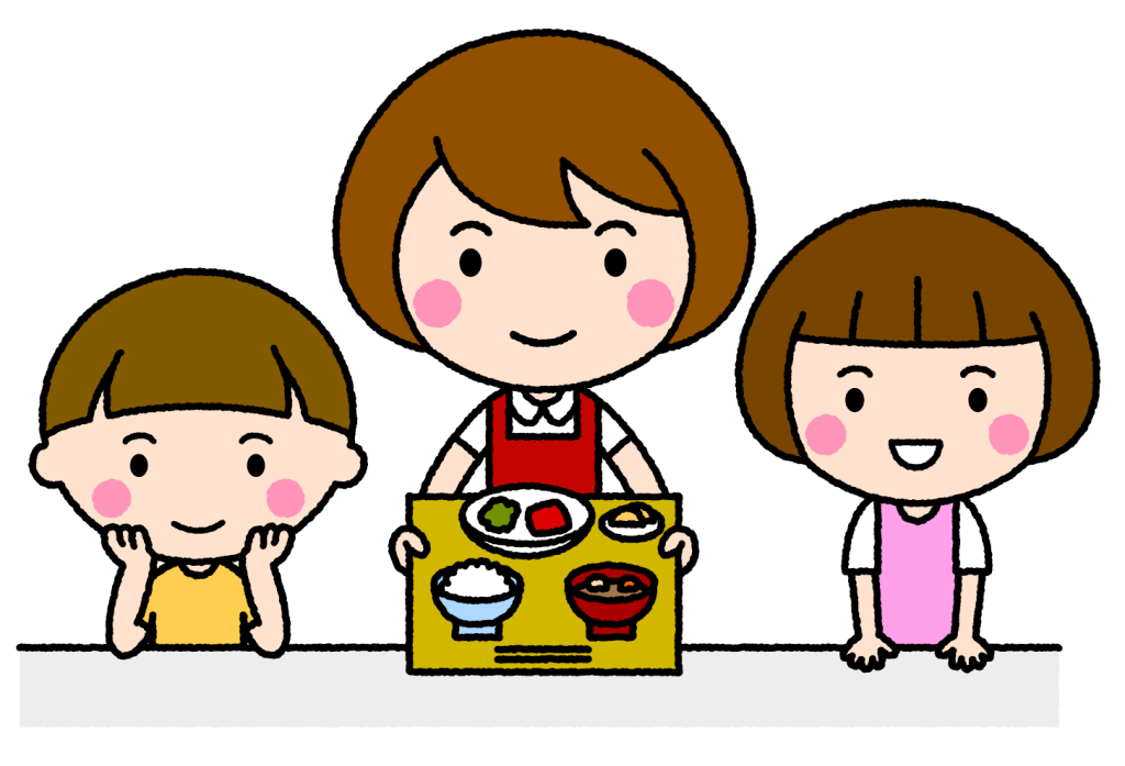 こども食堂（女性）｜無料イラスト