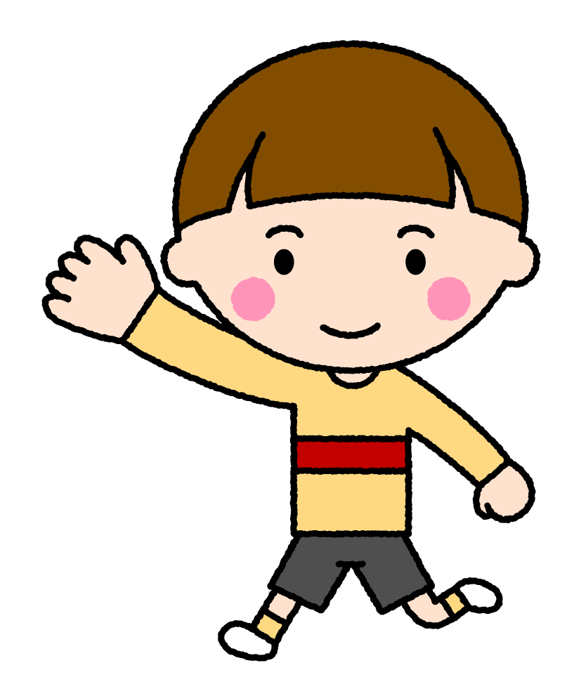 走る子供（男の子）｜無料イラスト